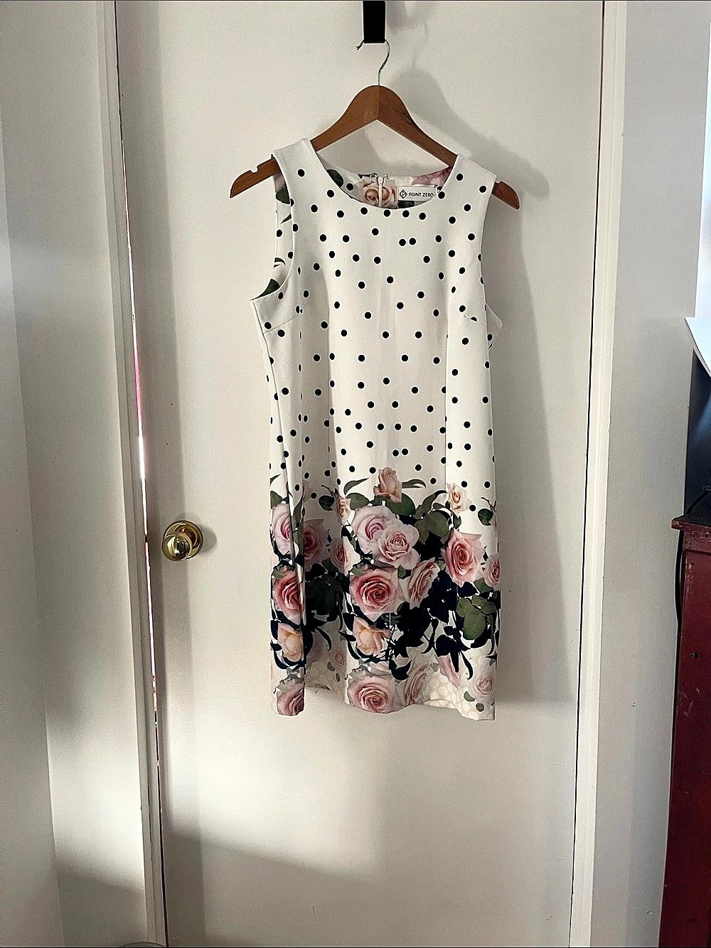Point Zero Polka Dot Floral Mini Dress Size 9 Like New